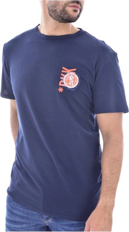 Bikkembergs Korte mouwen T-shirt Blue Orange Heren