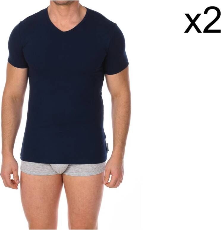 Bikkembergs T-shirt met stretch in set van 2 stuks
