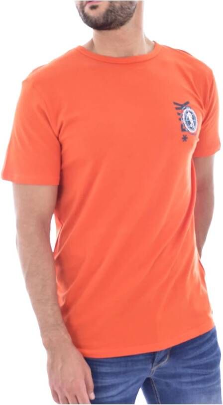 Bikkembergs Korte mouwen T-shirt Blue Orange Heren