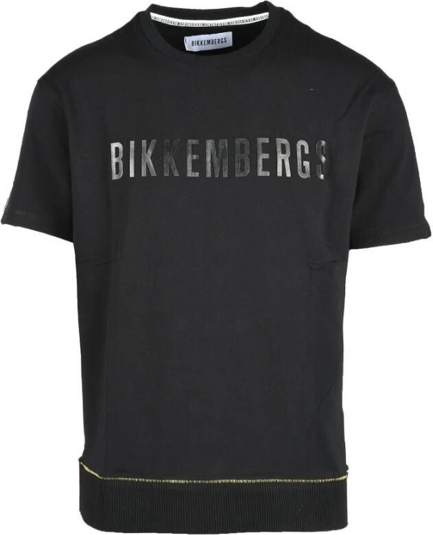 Bikkembergs Witte T-shirt voor heren Zwart Heren