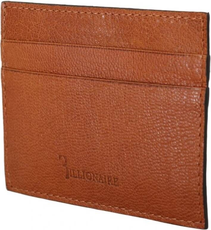 Billionaire Brown Leather Cardholder Wallet Bruin Unisex