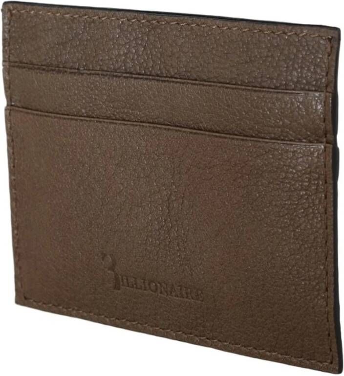 Billionaire Brown Leather Cardholder Wallet Bruin Unisex