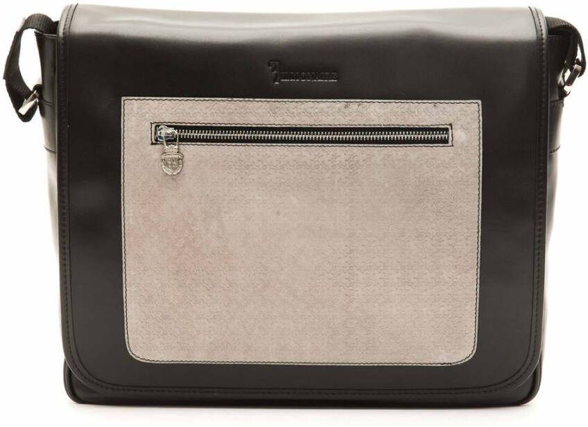 Billionaire Black Leather Messenger Bag Meerkleurig Unisex