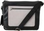 Billionaire Italian Couture Black Gray Leather Messenger Shoulder Bag Zwart Heren - Thumbnail 1