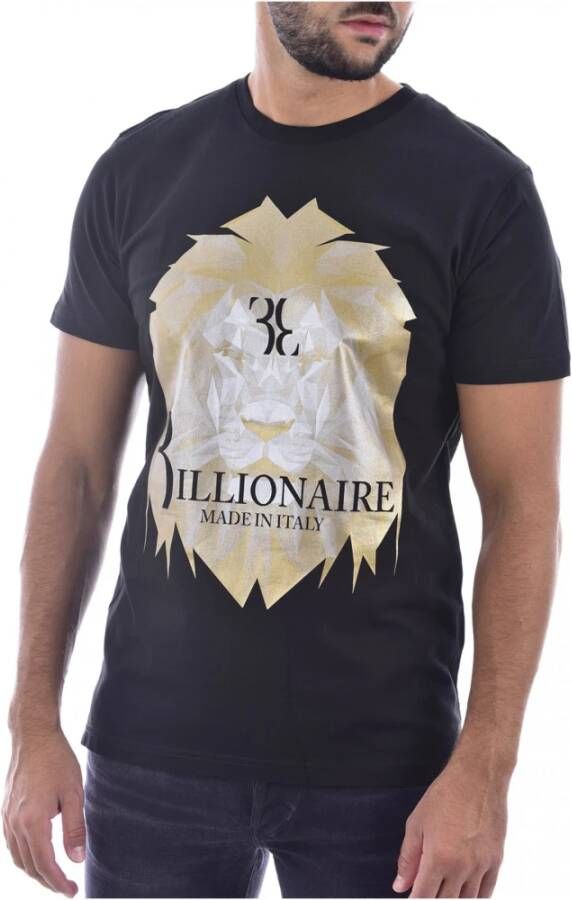 Billionaire Zwart Logo Print Katoenen T-shirt Black Heren