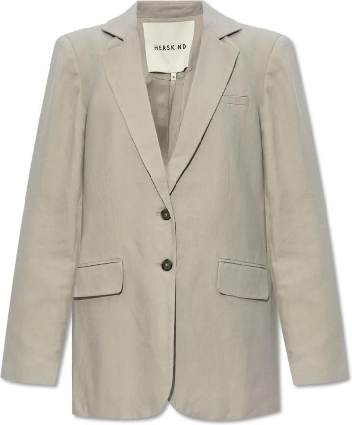 Herskind Rechte blazer in linnenmix Mercy grijs