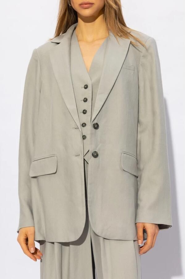 Herskind Rechte blazer in linnenmix Mercy grijs - Foto 4