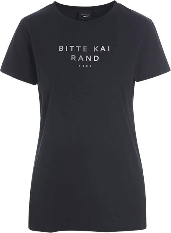 Bitte Kai Rand T-Shirts Zwart Dames