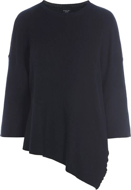 Bitte Kai Rand Zachte Wolmix Asymmetrische Blouse in Zwart Black Dames