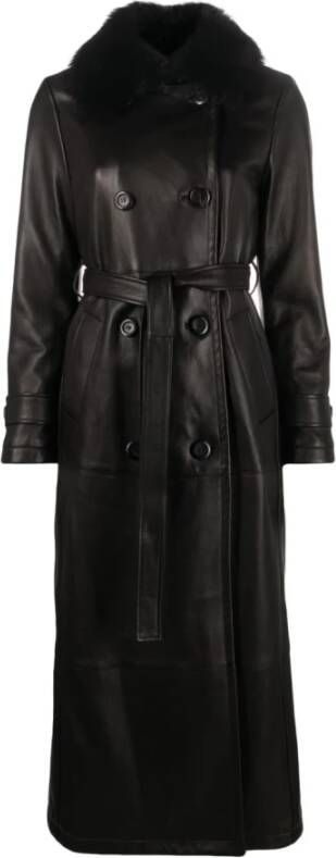 Blancha Belted Coats Zwart Dames