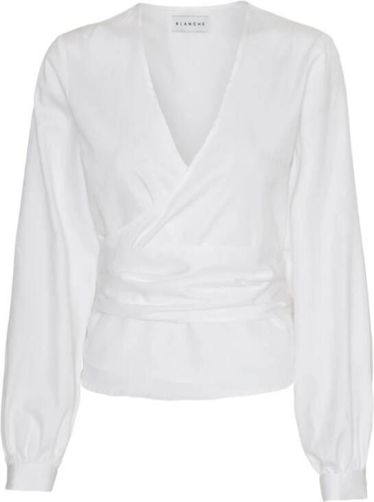 Blanche Ella Logo Twist Shirt White Dames