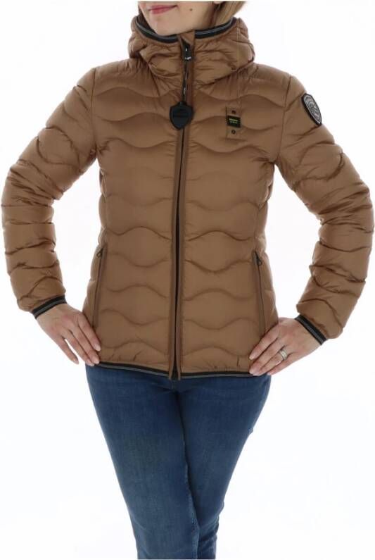 Blauer Georgia Wave-Pilted Down Jacket Bruin Dames