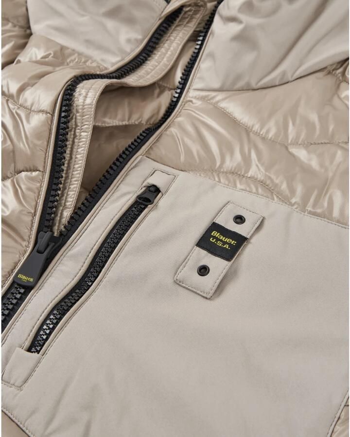 Blauer Monochromatische Waterdichte Pufferjas Beige Heren - Foto 2