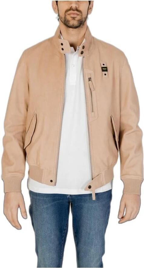 Blauer Beige Leren Herenjas Lente Zomer Collectie Beige Heren - Foto 5