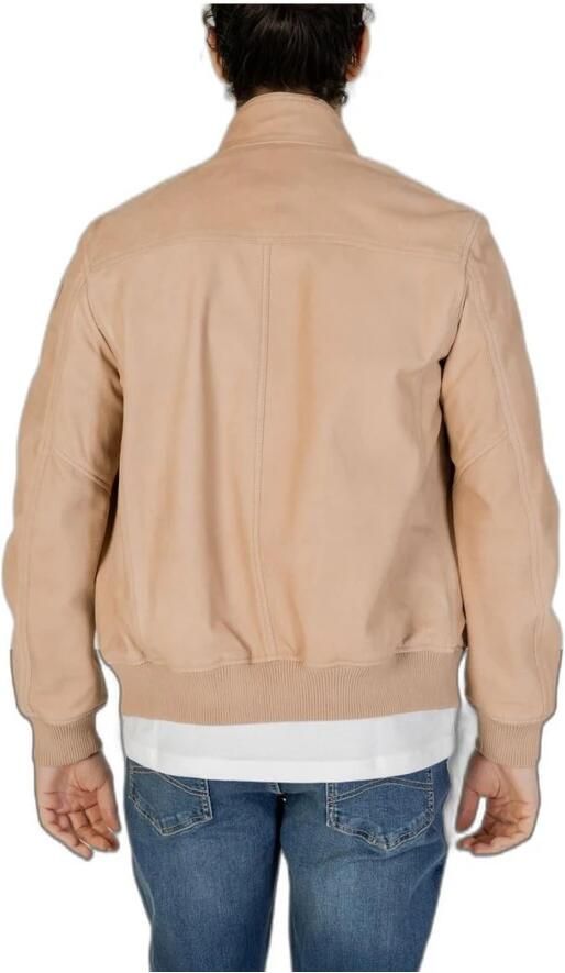 Blauer Beige Leren Herenjas Lente Zomer Collectie Beige Heren - Foto 3