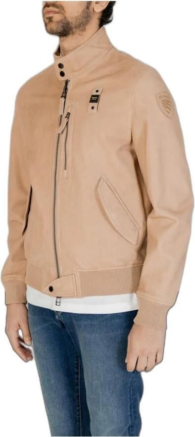 Blauer Beige Leren Herenjas Lente Zomer Collectie Beige Heren - Foto 4