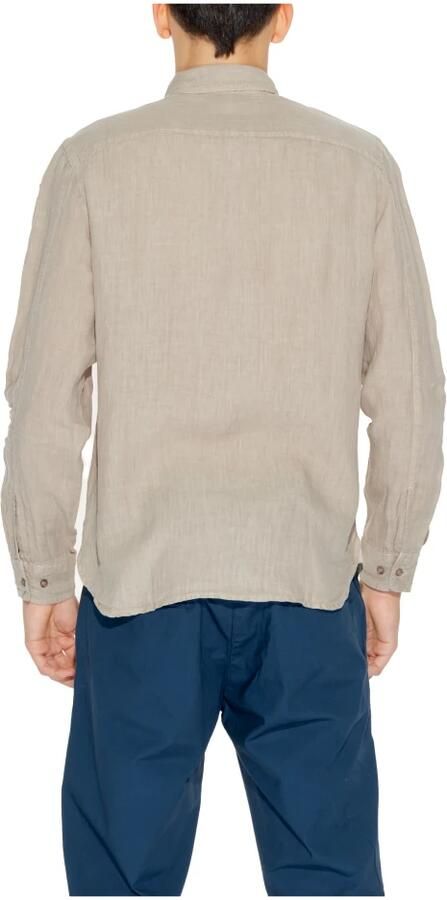 Blauer Linnen Overhemd Lange Mouw Lente Zomer Collectie Beige Heren - Foto 2