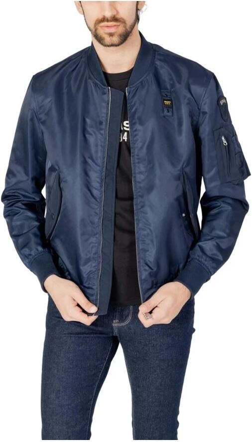 Blauer Blauwe Polyamide Jas met Polyester Voering Blue Heren - Foto 4