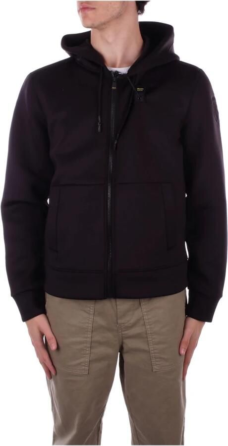 Blauer Hoodloze Sweatshirt Polyester Elastaan Mix Black Heren - Foto 7