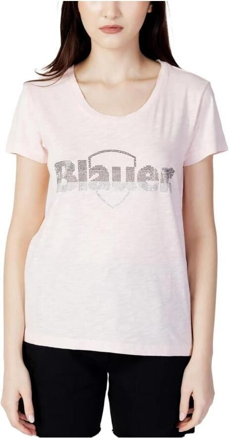 Blauer T-shirt Korte Mouw LOGO PAILLETTES 23SBLDH02405-005707
