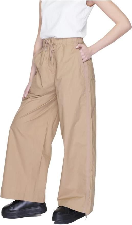 Blauer Katoenen Palazzo Broeken Collectie Beige Dames