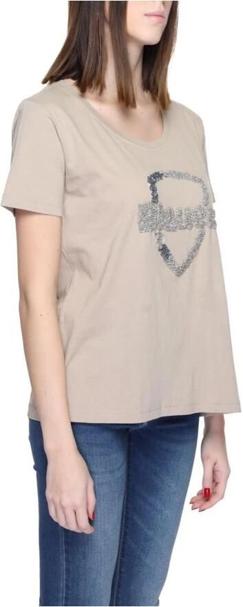 Blauer Katoenen T-shirt collectie voor vrouwen Beige Dames - Foto 2