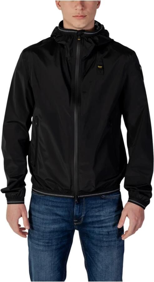 Blauer Zwarte Windbreaker Jas voor Uitjes Black Heren - Foto 10