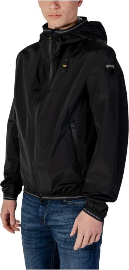 Blauer Zwarte Windbreaker Jas voor Uitjes Black Heren - Foto 7