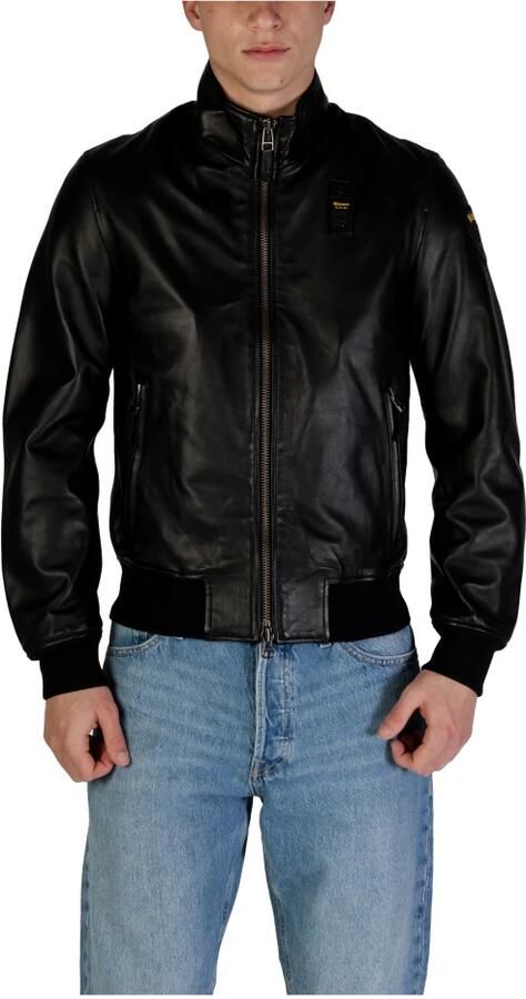 Blauer Leren Herenjassen Lente Zomer Collectie Black Heren - Foto 7