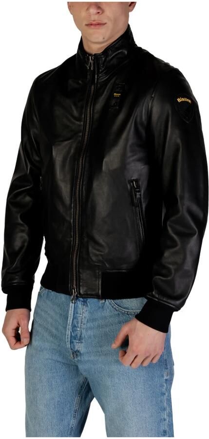 Blauer Leren Herenjassen Lente Zomer Collectie Black Heren - Foto 5