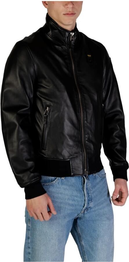 Blauer Leren Herenjassen Lente Zomer Collectie Black Heren - Foto 4