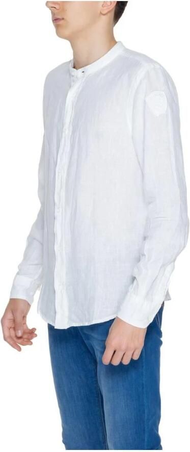 Blauer Linnen Overhemd Lange Mouwen Lente Zomer Collectie White Heren - Foto 2