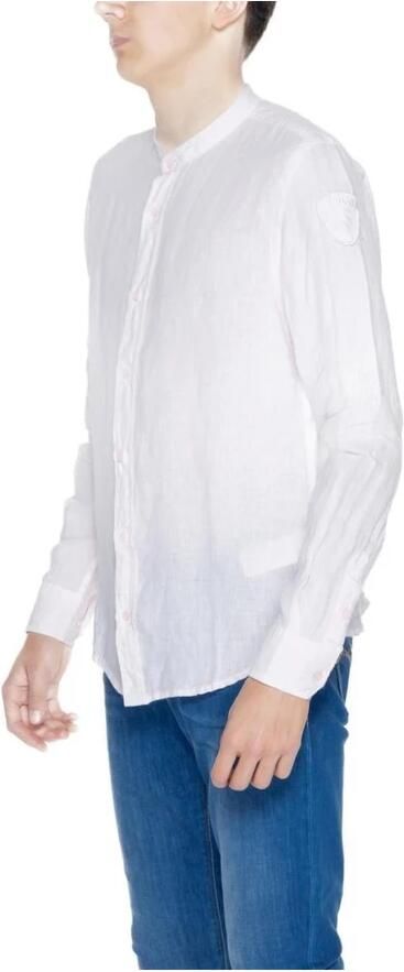 Blauer Linnen overhemd met lange mouwen White Heren - Foto 3