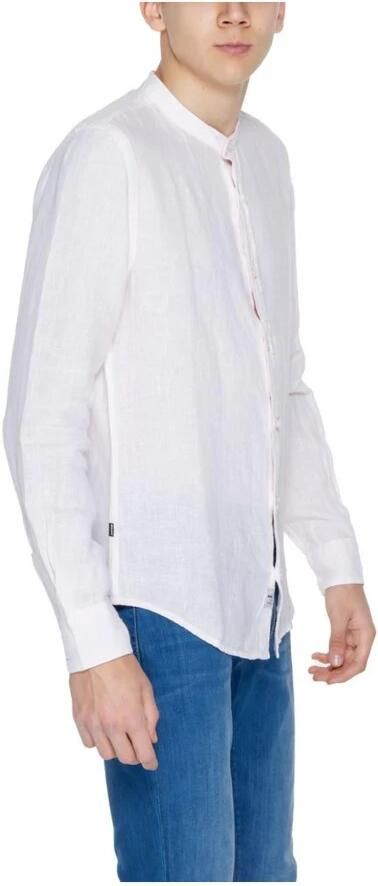 Blauer Linnen overhemd met lange mouwen White Heren - Foto 2