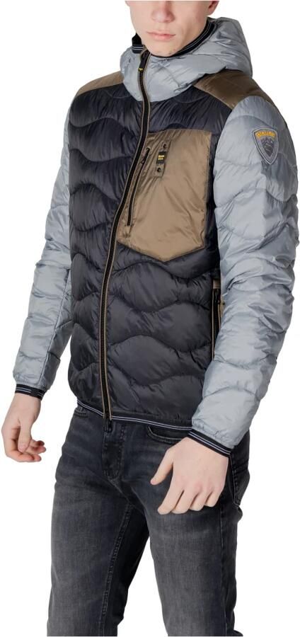 Blauer Zwarte Hoodie met Rits en Zakken Multicolor Heren - Foto 5