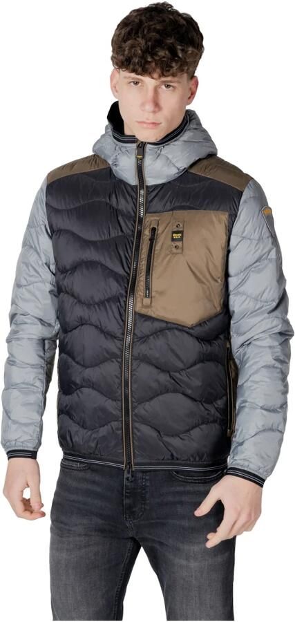 Blauer Zwarte Hoodie met Rits en Zakken Multicolor Heren - Foto 3