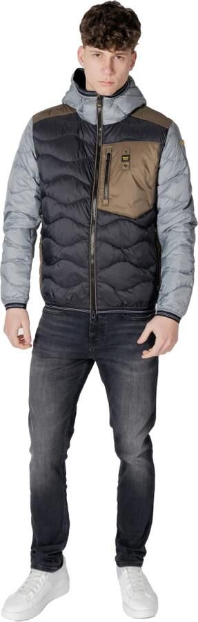 Blauer Zwarte Hoodie met Rits en Zakken Multicolor Heren - Foto 7