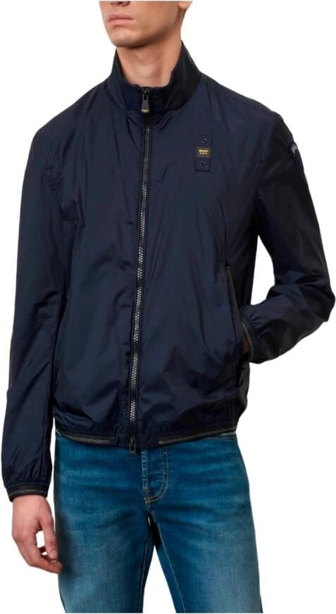 Blauer Moderne Micro-Rip Trench Coat Blue Heren