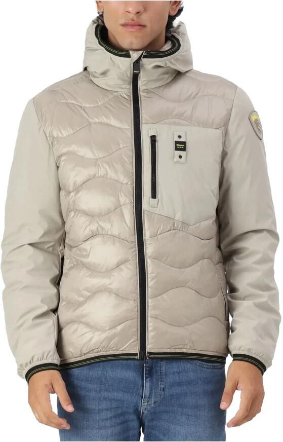 Blauer Monochromatische Waterdichte Pufferjas Beige Heren - Foto 7