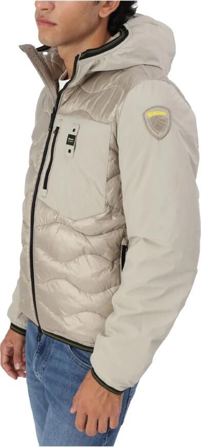 Blauer Monochromatische Waterdichte Pufferjas Beige Heren - Foto 12