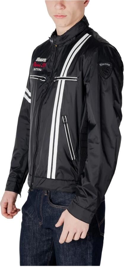Blauer Nylon Herenjas Collectie Black Heren