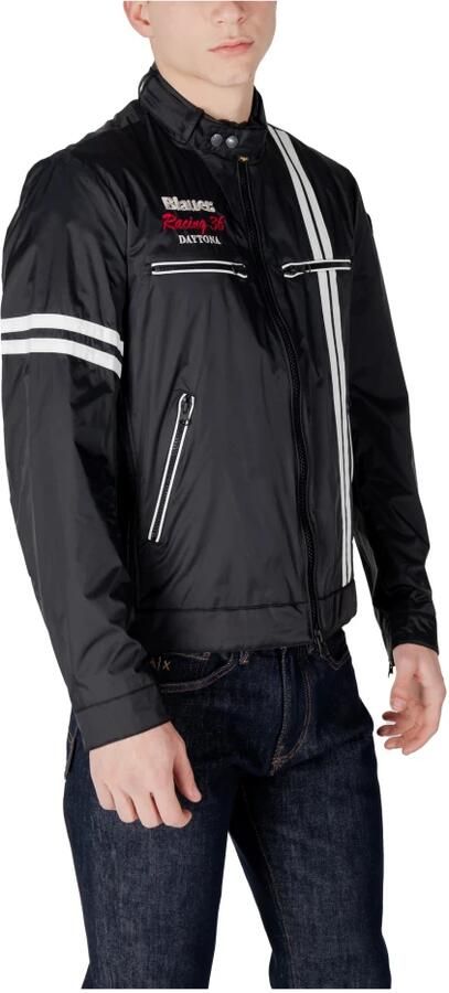 Blauer Nylon Herenjas Collectie Black Heren - Foto 2