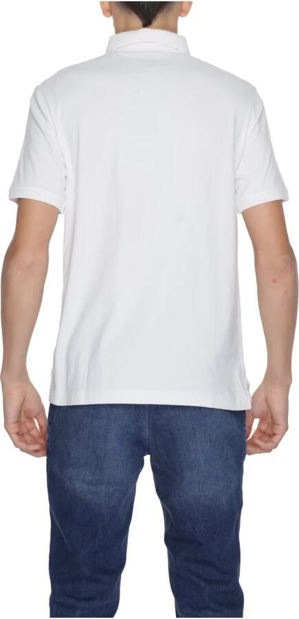 Blauer Katoenen Poloshirt Korte Mouw Heren White Heren