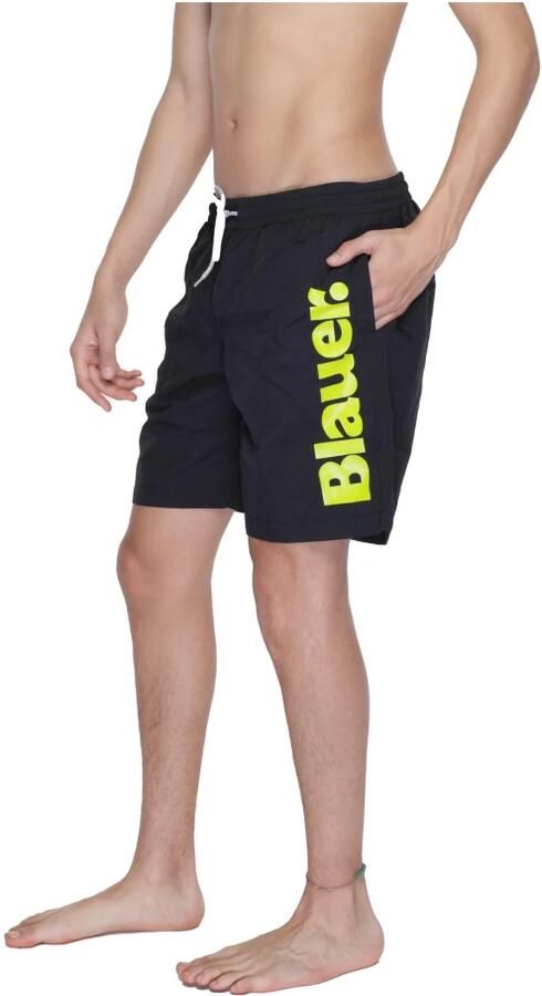 Blauer Zwart Polyamide Zwemkleding met Polyester Mix Black Heren