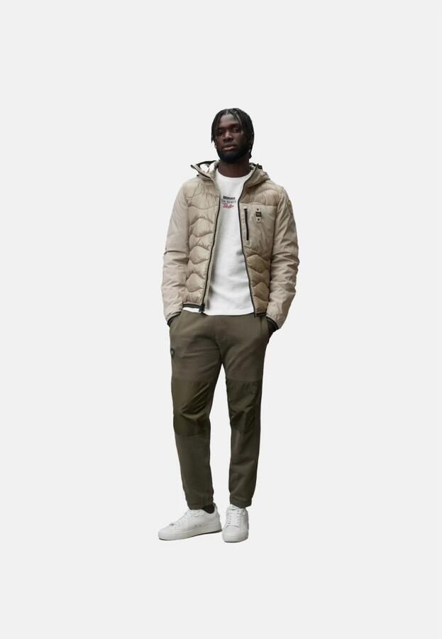 Blauer Monochromatische Waterdichte Pufferjas Beige Heren - Foto 6