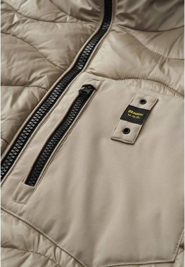 Blauer Monochromatische Waterdichte Pufferjas Beige Heren - Foto 5