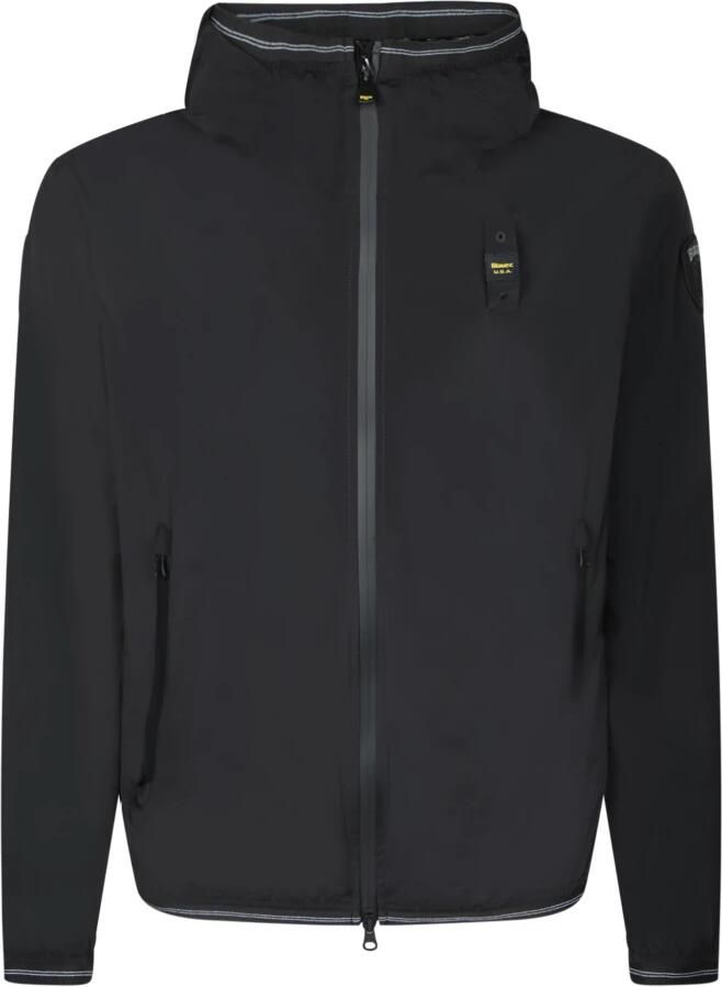 Blauer Zwarte Windbreaker Jas voor Uitjes Black Heren - Foto 4