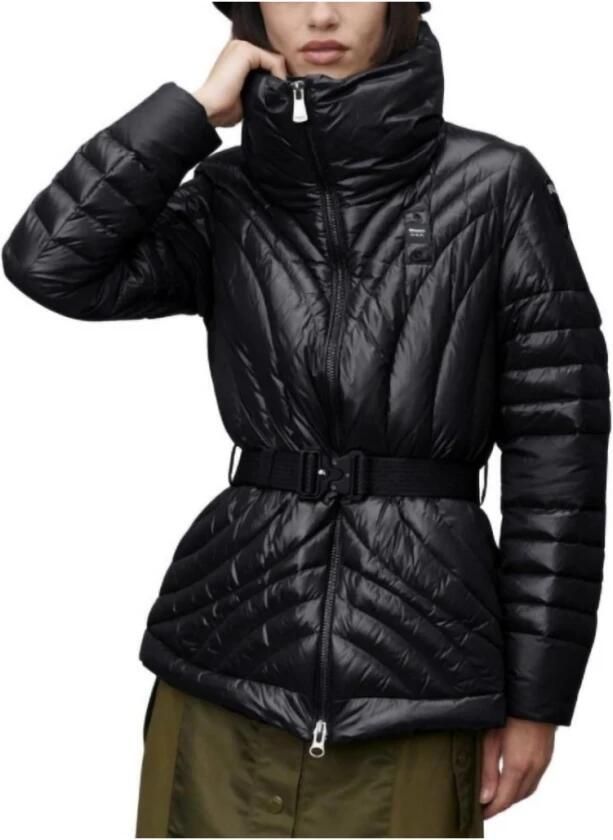 Blauer Stijlvolle Winterjas voor Vrouwen Black Dames