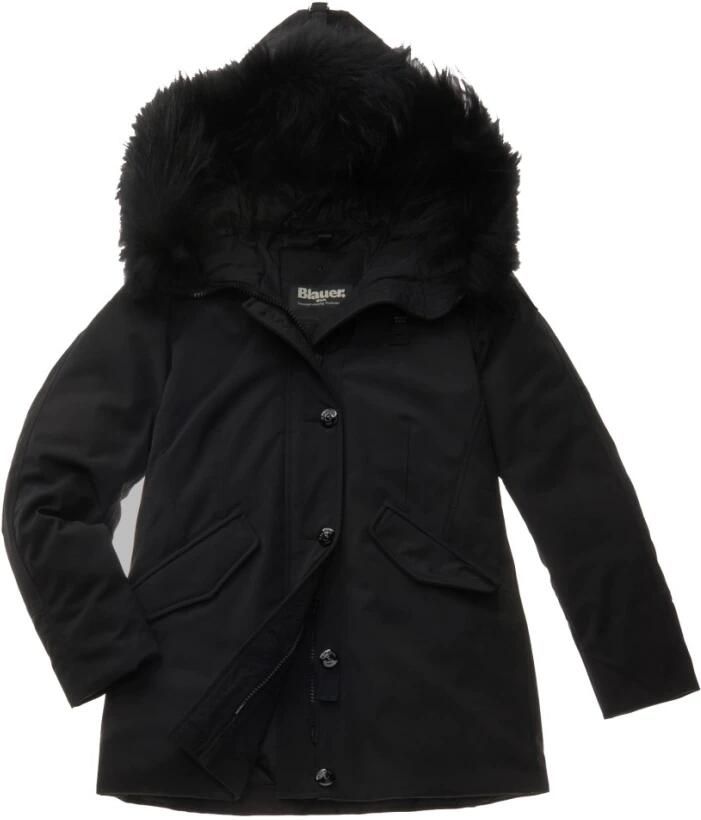 Blauer Stijlvolle Winterjas voor Vrouwen Black Dames