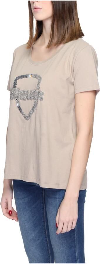 Blauer Katoenen T-shirt collectie voor vrouwen Beige Dames - Foto 3